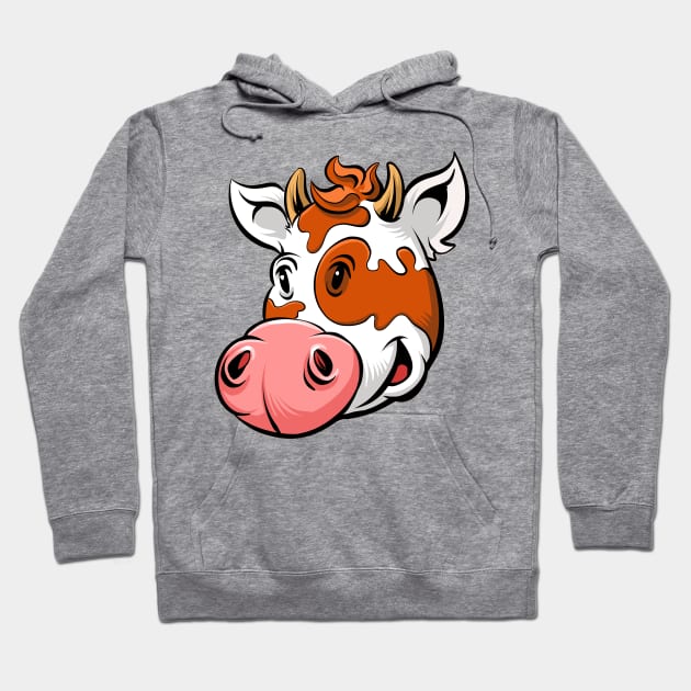 Cartoon Cow Hoodie by Black Tee Inc